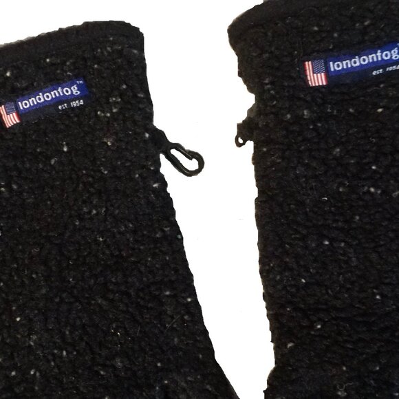 London Fog Black Speckled Sherpa Gloves Fleece Lined Boys Large (12-15) - Picture 3 of 6